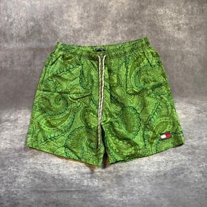 Tommy Hilfiger Mens‎ Green Paisley Swim Trunks Board Shorts Large L